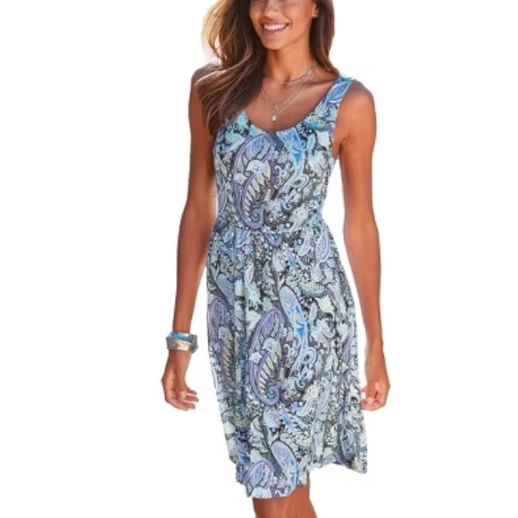 LASCANA Dresses & Skirts - LASCANA Women's Strappy Back Paisley Dress Size 8‎ Feminine Preppy Sundress